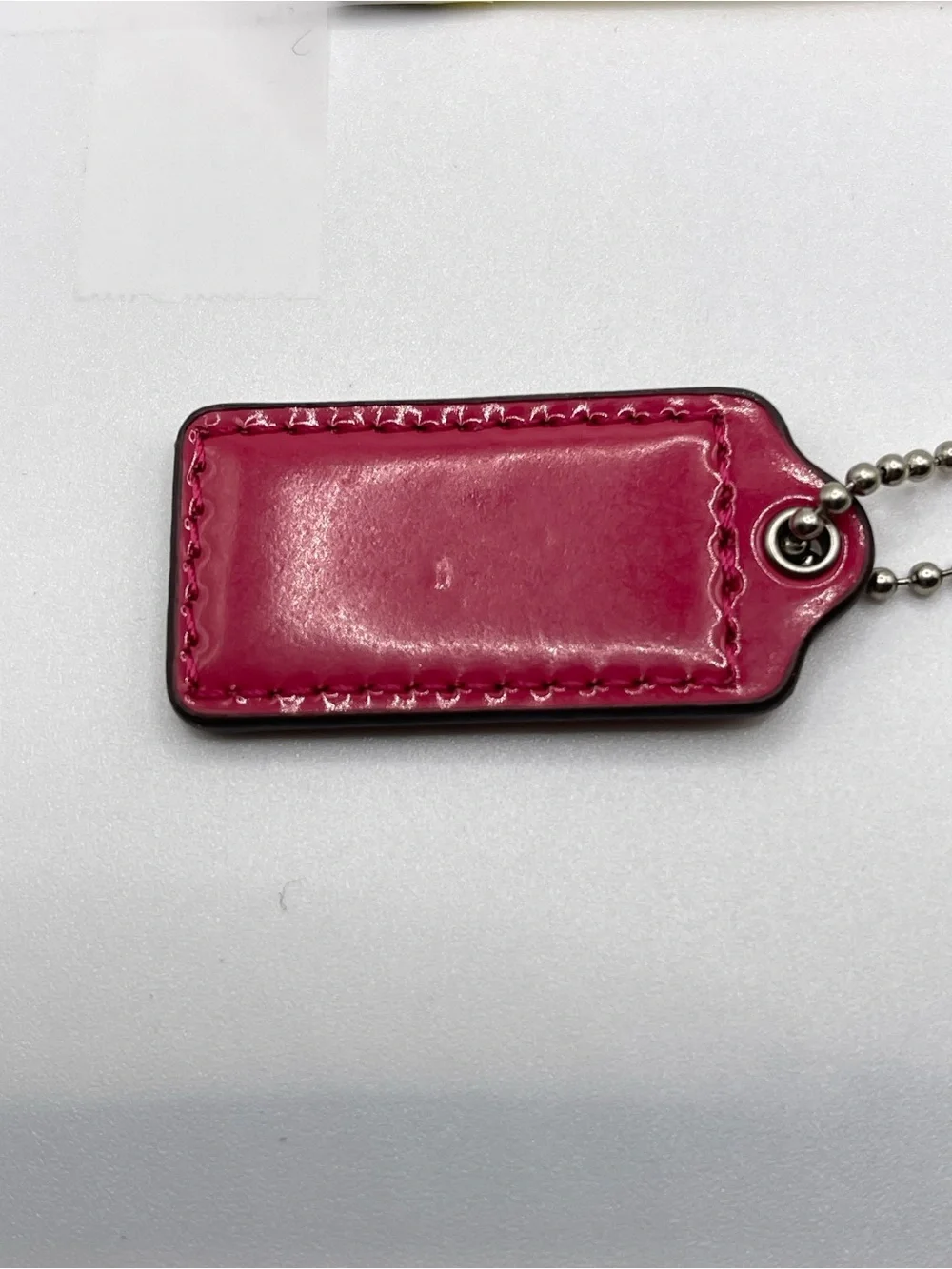 Coach Pink Patent Leather Hang Tag Keychain